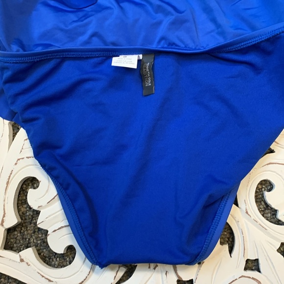 Kenneth Cole Reaction Royal Blue Ruffle Full Bottom Bikini Swim Skirt Size M NWT - Picture 5 of 10